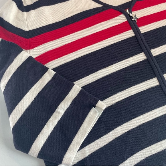 C. J. Banks by Christopher and Banks 2X Red White and Blue Sweater with Star Zip - Picture 3 of 10